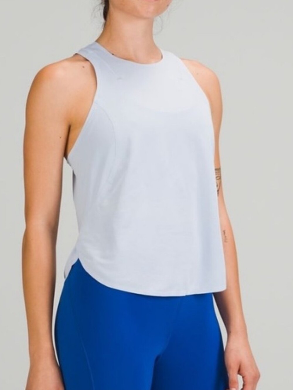 Lululemon Lightweight Run Kit Tank Top Blue Linen 4?